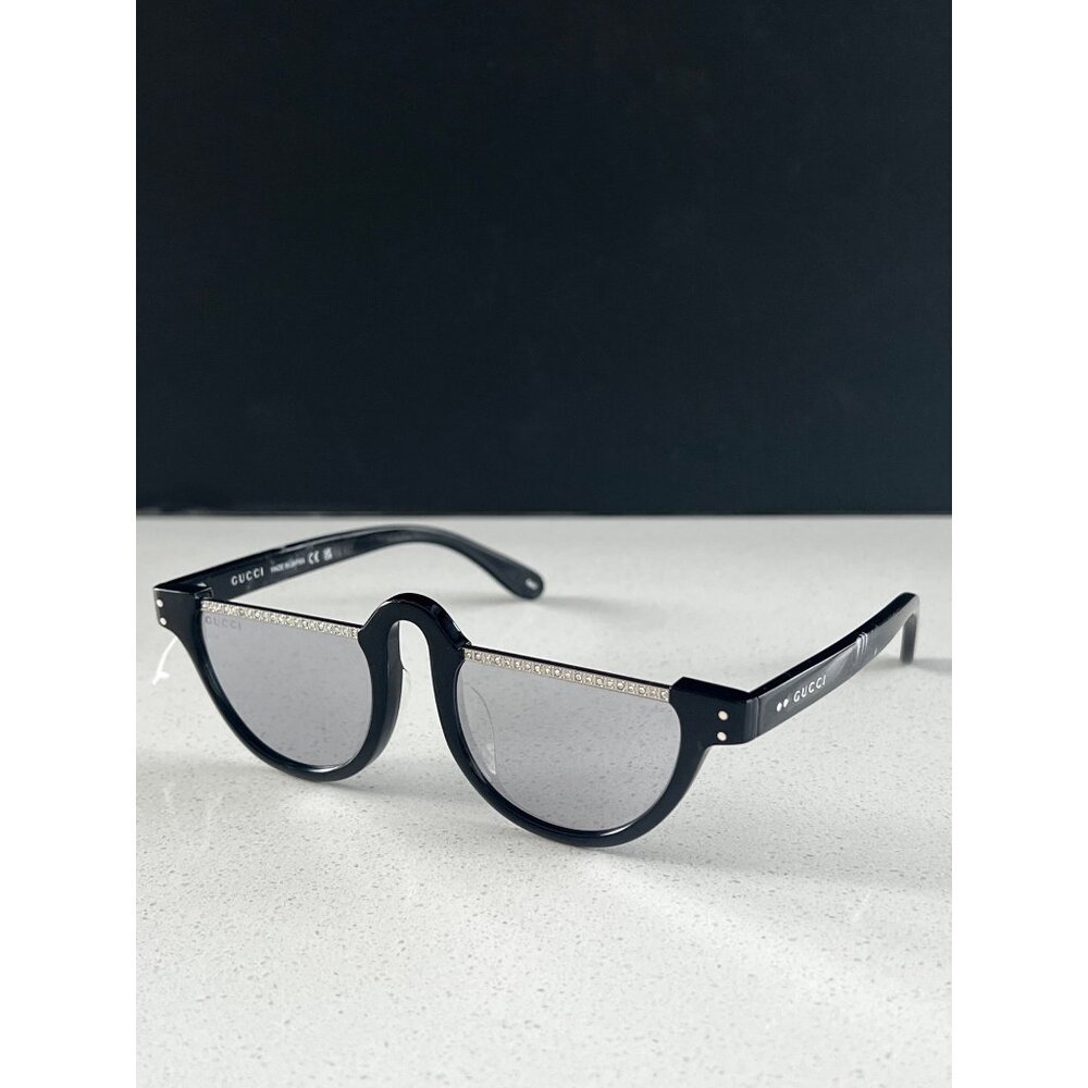 GUCCI Novelty GG1368S001 Round BLACK CRYSTAL Sunglasses - Picture 4 of 11